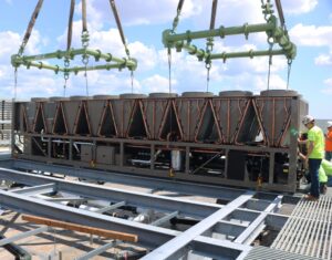 LGH CMOD spreader frame lift, demonstrating our rigging hardware.