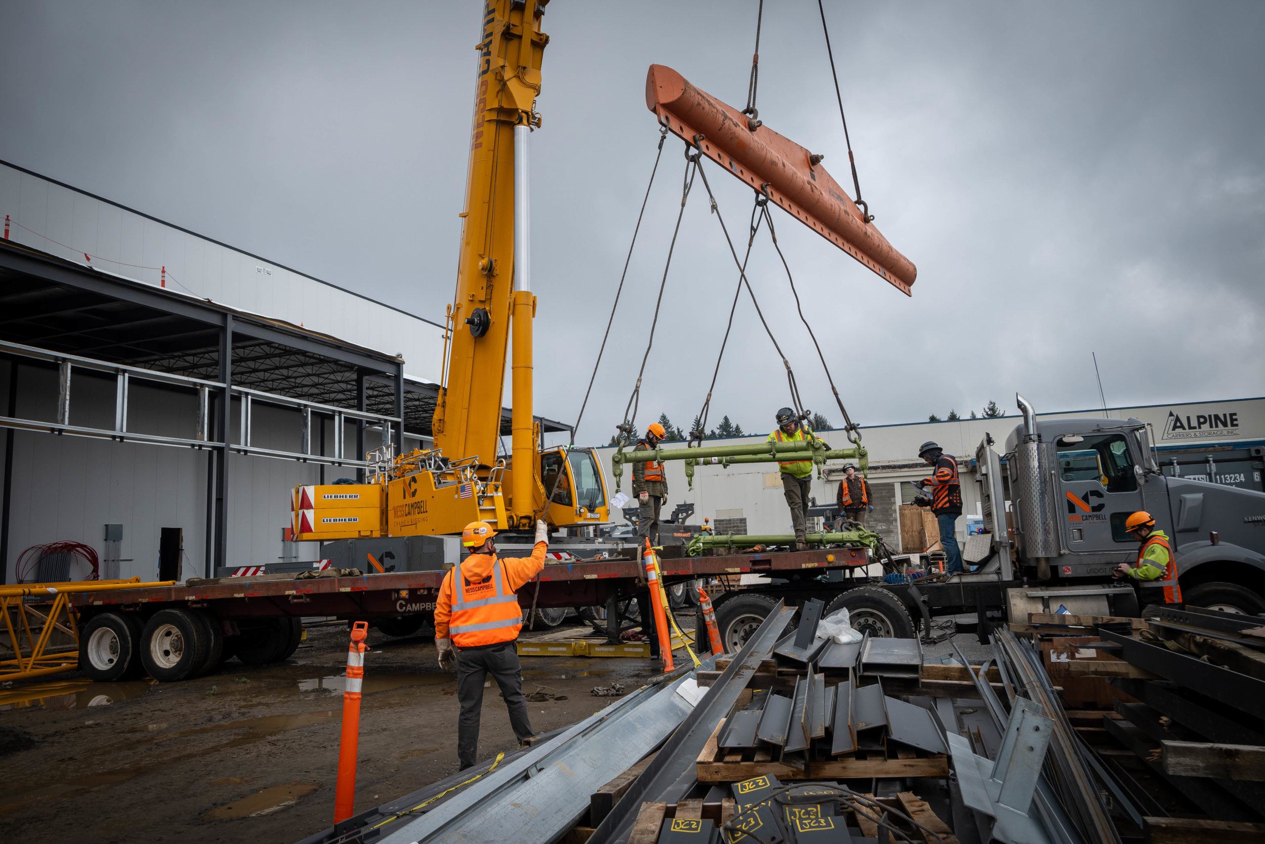 Jobsite picture from LGH and Ness Campbell case study, installing a CO2 chiller in Milwaukie, Oregon.