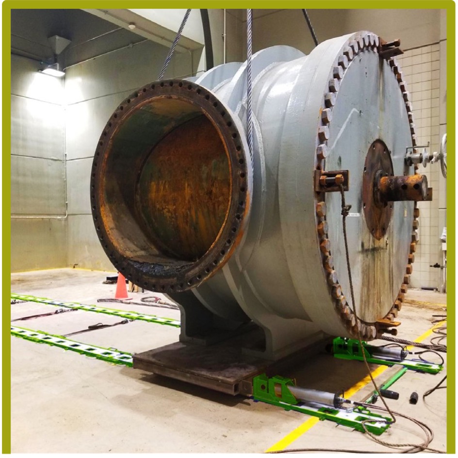 Jobsite picture of the XLP skidding system from Hydra-Slide moving a load.