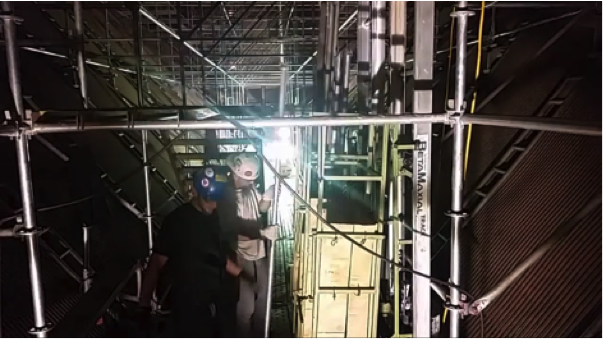 StructSure using LGH Maxial Track Hoist inside a boiler.