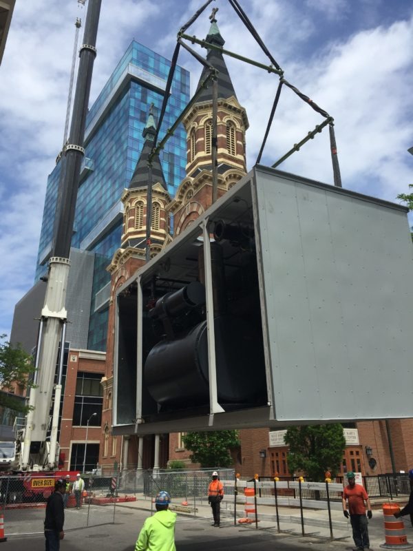 steam boiler installation with LGH rental lifting equipment