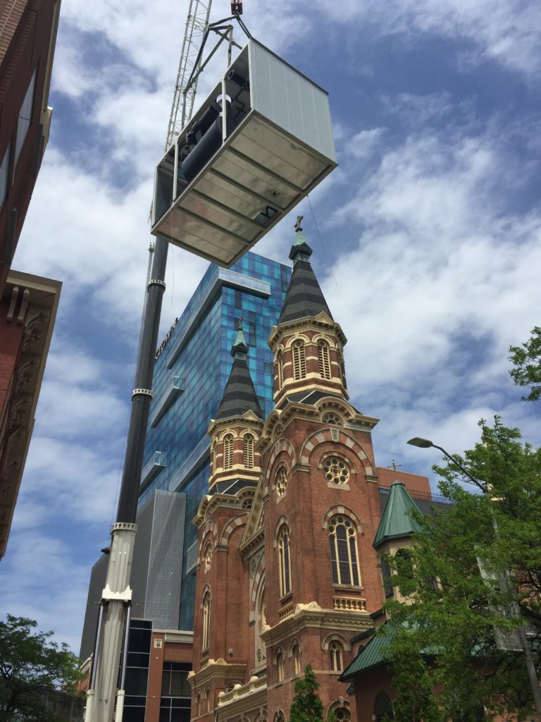 steam boiler installation with LGH rental lifting equipment