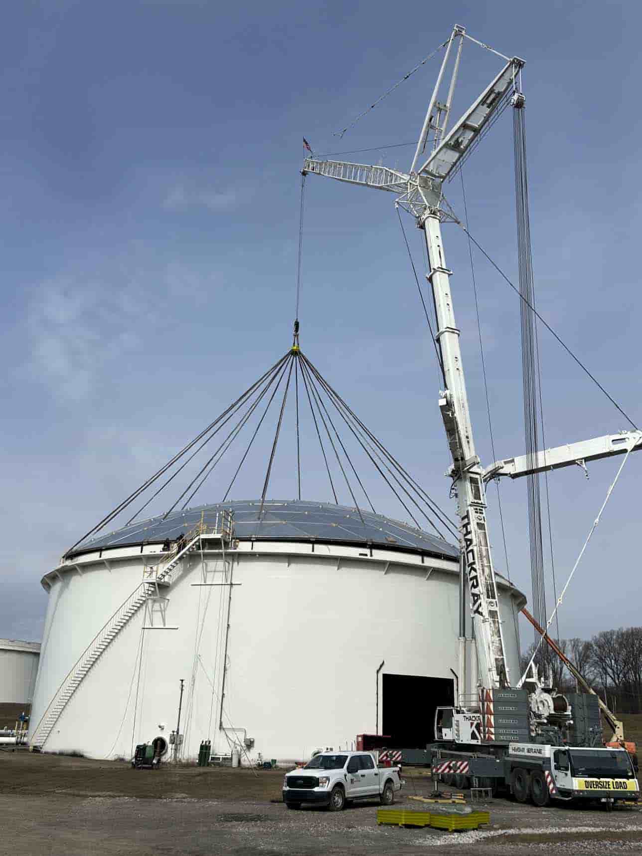 Collector ring dome lift Aston tank farm thackray crane and LGH