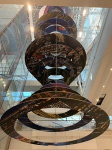 Airport art installation employed LGH electric cable hoists
